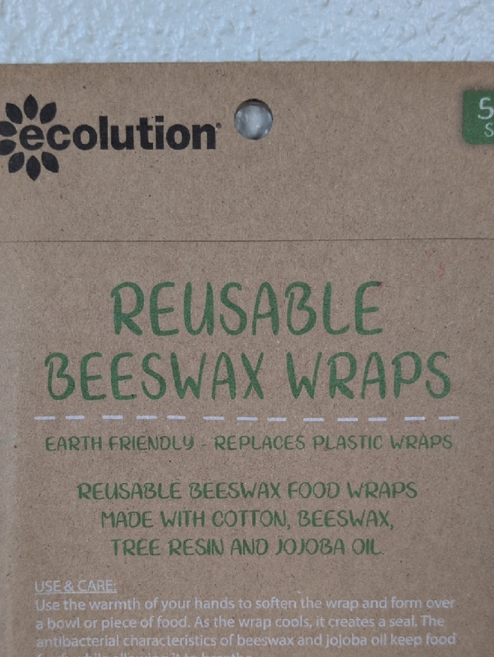 Ecolution Reusable Beeswax Wraps 5 pc Set - Picture 5 of 6